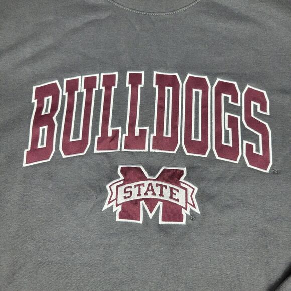 Mississippi State Bulldogs Mens L Sweatshirt Arch & Logo Tackle Twill Colosseum - Picture 2 of 13